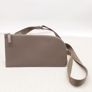 Everlane Gray Leather Sling Bag Made In Italy Canvas Strap